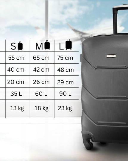 Vidutinio dydžio kelioninis lagaminas su ratukais RYANAIR 60L kietas ZAGATTO