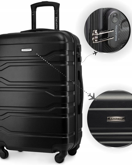 Vidutinio dydžio kelioninis lagaminas ant ratukų RYANAIR bagažas 60L kietasis ZAGATTO