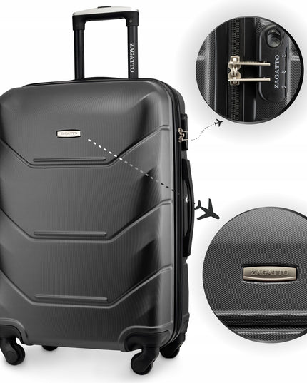 Vidutinio dydžio kelioninis lagaminas su ratukais RYANAIR 60L kietas ZAGATTO