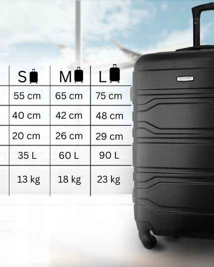 Vidutinio dydžio kelioninis lagaminas ant ratukų RYANAIR bagažas 60L kietasis ZAGATTO