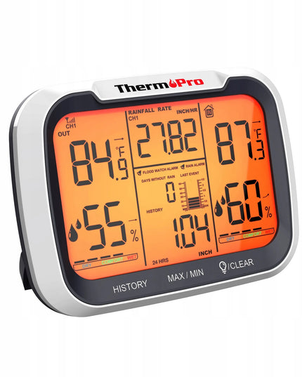 ThermoPro TP-270 orų stotelė su kritulių matuokliu, temperatūros ir drėgmės monitoriumi