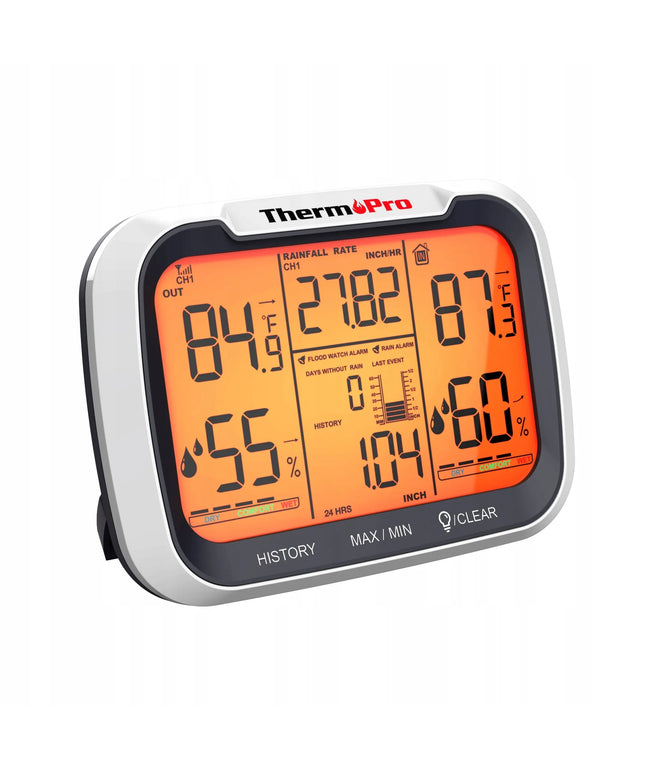 ThermoPro TP-270 orų stotelė su kritulių matuokliu, temperatūros ir drėgmės monitoriumi
