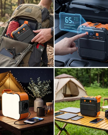 Nešiojama energijos stotelė Bedee, 98 Wh, 26 400 mAh, AC išvestis 120 W, skirta naudoti lauke ir dingus elektrai
