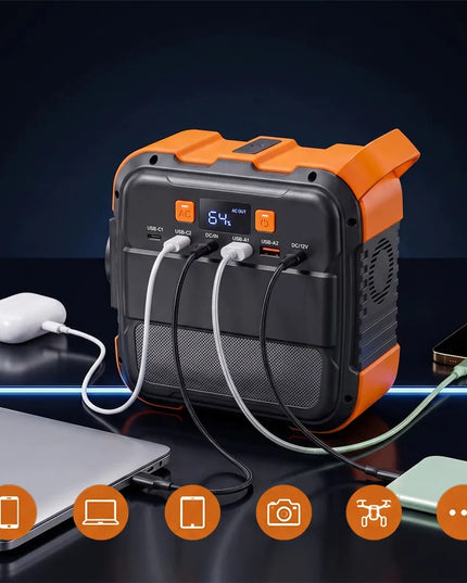 Nešiojama energijos stotelė Bedee, 98 Wh, 26 400 mAh, AC išvestis 120 W, skirta naudoti lauke ir dingus elektrai