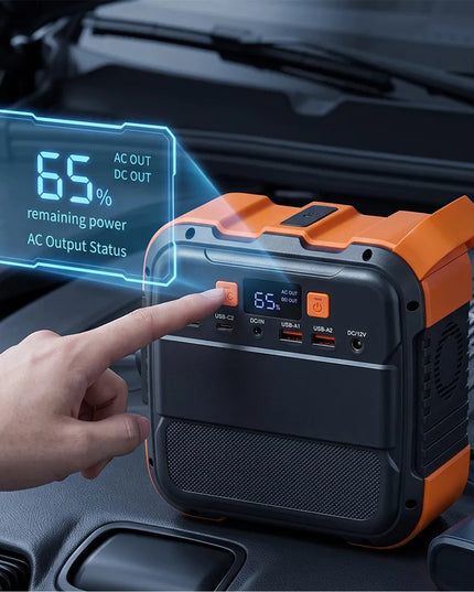 Nešiojama energijos stotelė Bedee, 98 Wh, 26 400 mAh, AC išvestis 120 W, skirta naudoti lauke ir dingus elektrai