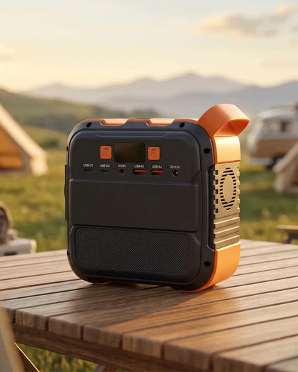 Nešiojama energijos stotelė Bedee, 98 Wh, 26 400 mAh, AC išvestis 120 W, skirta naudoti lauke ir dingus elektrai