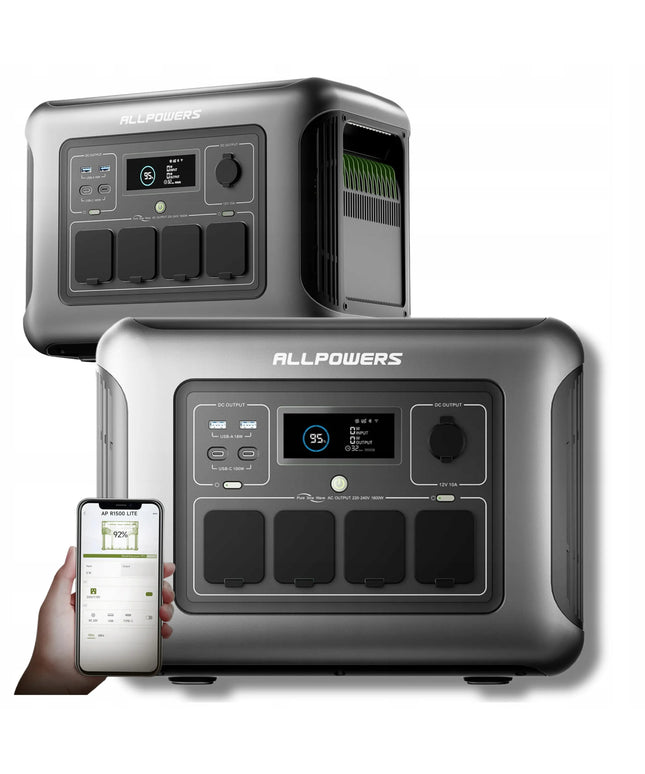 ALLPOWERS R1500 Lite nešiojamoji energijos stotis, 1600 W, 1056 Wh