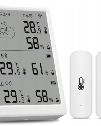Orai stotelė su 2 išoriniais temperatūros ir drėgmės jutikliais WiFi TUYA
