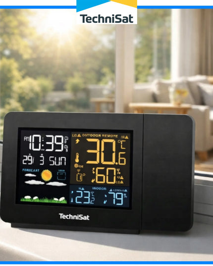 TechniSat iMETEO P1 orų stotelė su projektoriumi, termometru ir DCF laikrodžiu