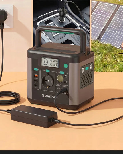 Swarey S160 Max nešiojamoji elektros stotelė, 333 Wh, 350 W (iki 700 W), skirta įkrauti saulės energija