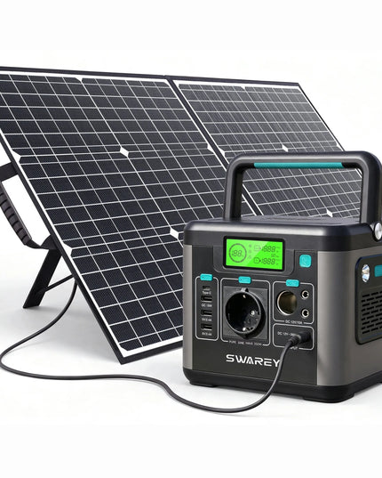 Swarey S160 Max nešiojamoji elektros stotelė, 333 Wh, 350 W (iki 700 W), skirta įkrauti saulės energija