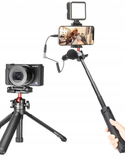 Trikojis monopodas ir asmenukių lazda Ulanzi MT-41 fotoaparatui, telefonui, LED lempai ir mikrofonui