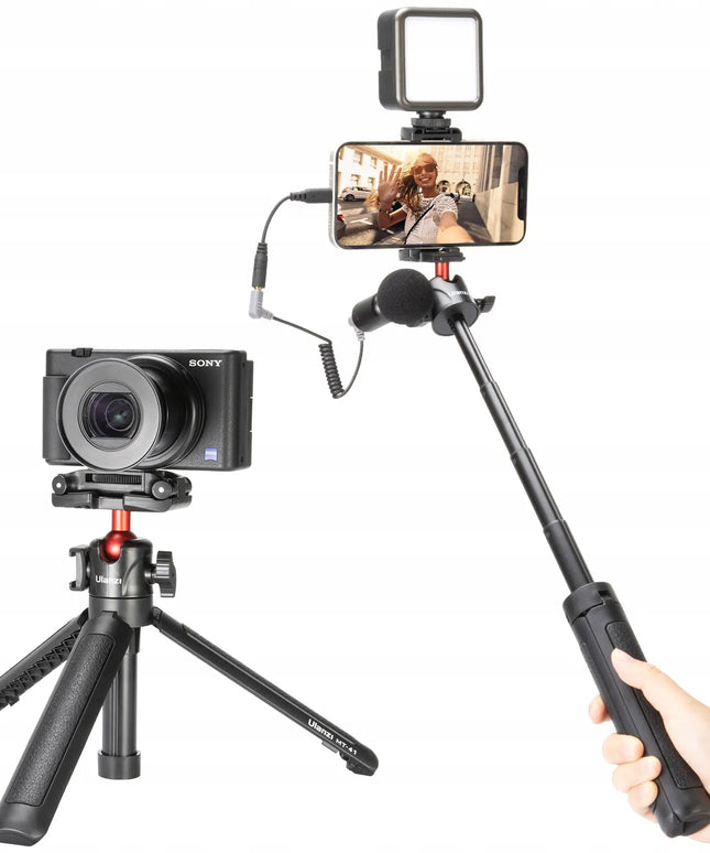 Trikojis monopodas ir asmenukių lazda Ulanzi MT-41 fotoaparatui, telefonui, LED lempai ir mikrofonui