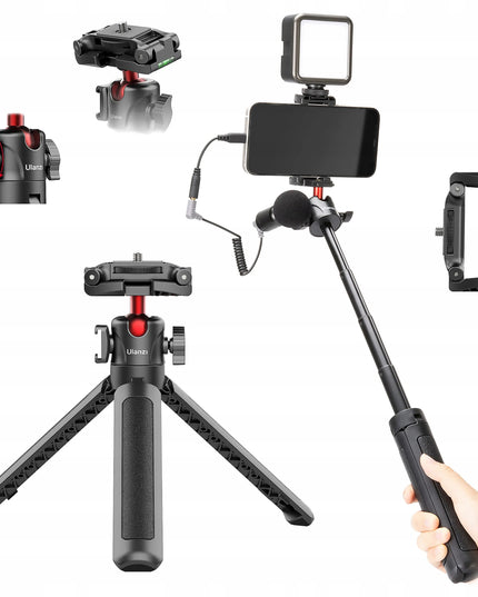 Trikojis monopodas ir asmenukių lazda Ulanzi MT-41 fotoaparatui, telefonui, LED lempai ir mikrofonui