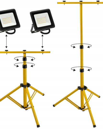 LED apšvietimo stovas, prožektoriams, halogenams, 2 lempos su skersiniu