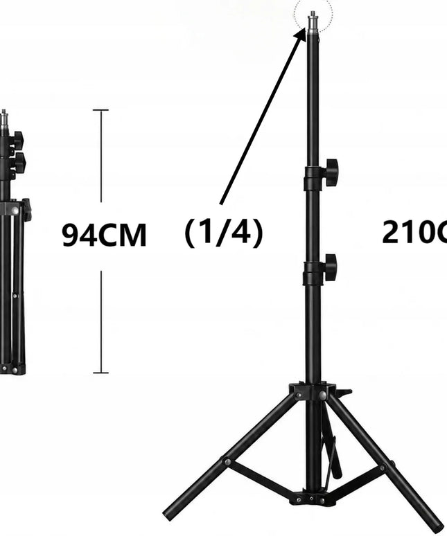 Sunkus, tvirtas apšvietimo stovas, 210 cm, iki 5 kg