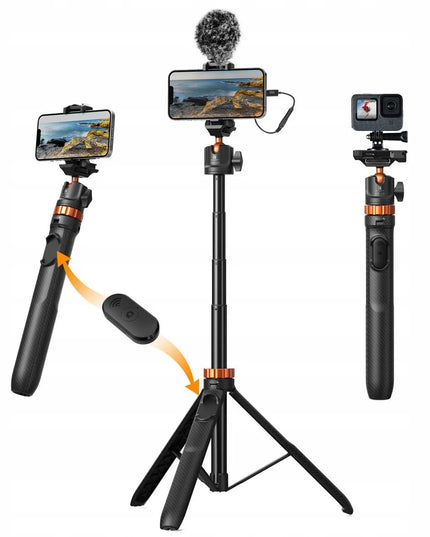 K&F Concept trikojis ir asmenukių lazda telefonui bei kamerai, skirta DJI, GoPro ir Pilot