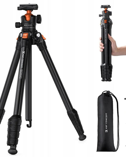 162 cm fotografijos trikojis K&F Concept KF09.161 su telefono laikikliu