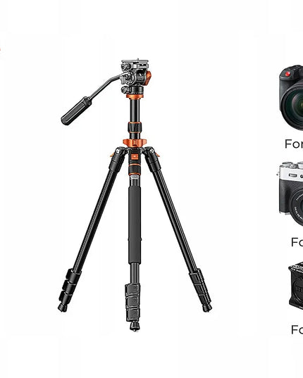 Foto ir vaizdo įrašų trikojis K&F Concept K234A7 su skysčine galvute FH-03