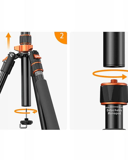 Foto ir vaizdo įrašų trikojis K&F Concept K234A7 su skysčine galvute FH-03