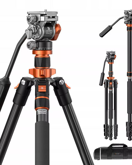 Foto ir vaizdo įrašų trikojis K&F Concept K234A7 su skysčine galvute FH-03
