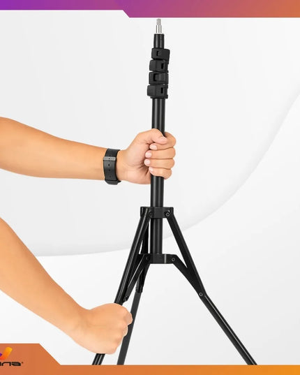 Fotografinis apšvietimo stovas žiedinei LED lempai ir softbokso šviestuvams