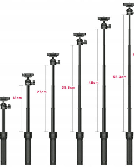 Stalinis monopodas ULANZI MT-34 beveidrodiniam fotoaparatui, vaizdo kamerai ir išmaniajam telefonui