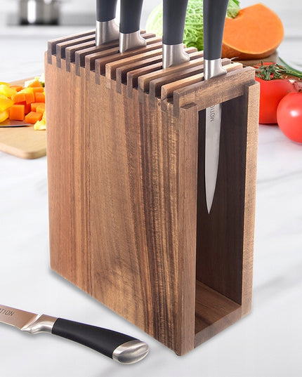 Medinis stovas virtuviniams peiliams, universalus