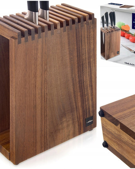 Medinis stovas virtuviniams peiliams, universalus