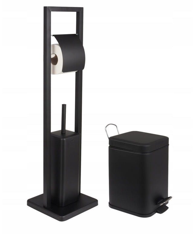 Stovas tualetiniam popieriui ir WC šepečiui + šiukšliadėžė, YOKA komplektas