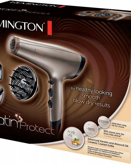 Remington AC8002 Keratin Protect plaukų džiovintuvas, 2200 W, jonizacija, difuzorius