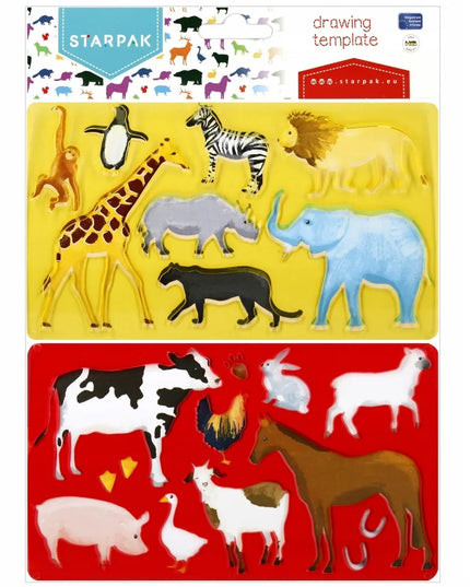 Piešimo trafaretai „Starpak Animals“, 2 vnt., 225 × 130, 505506