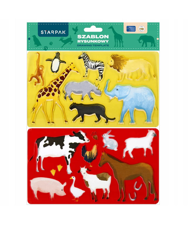 Piešimo trafaretai „Starpak Animals“, 2 vnt., 225 × 130, 505506