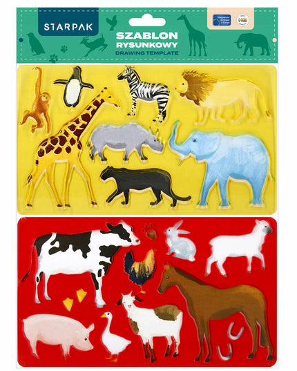Piešimo trafaretai „Starpak Animals“, 2 vnt., 225 × 130, 505506