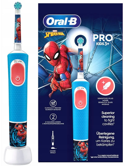 Elektrinis dantu šepetelis vaikams Oral-B Vitality Pro D103 Kids Spiderman