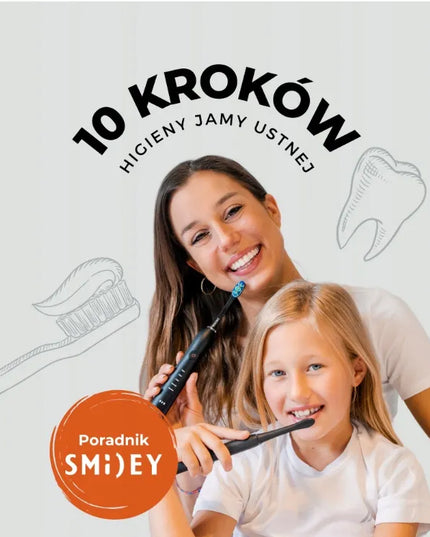 Soninis elektrinis dantų šepetėlis Smiley Pro juodas su dėklu ir indukcine įkrovimo stotele