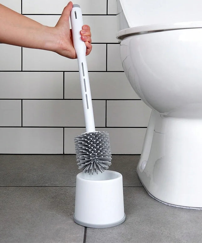 Vilde SILIKONINIS WC tualeto šepetys su skysto valiklio dozatoriumi, baltas