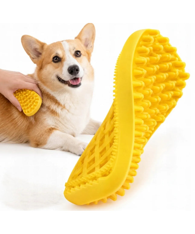 Šunų šepetys Medium Silicone Yellow