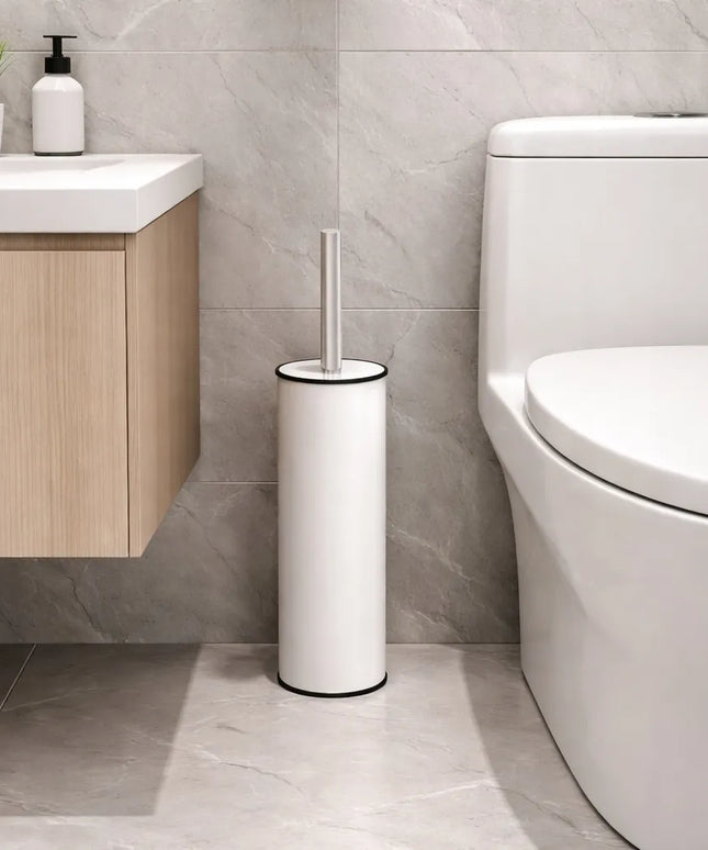 Easyform WC šepetys su laikikliu, baltas, elegantiškas metalinis