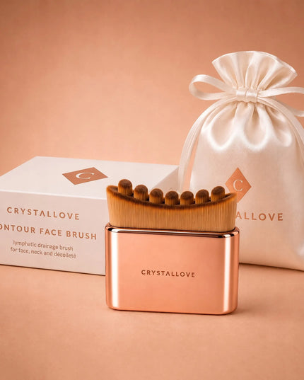 CRYSTALLOVE Contour Face Brush – rankinis veido masažuoklis limfodrenažiniam masažui