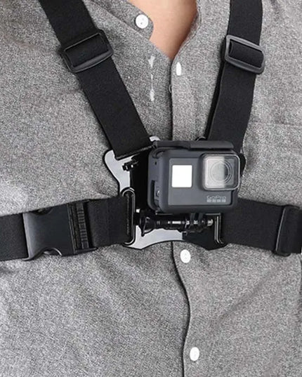 Krūtinės diržai kamerai GoPro Hero, DJI, Insta360 su greitojo atjungimo jungtimi