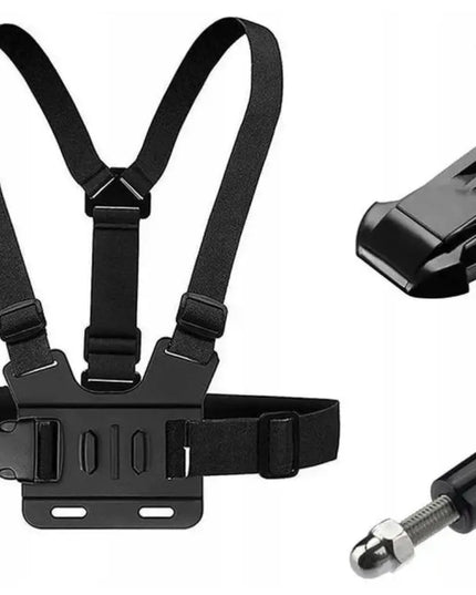 Krūtinės diržai kamerai GoPro Hero, DJI, Insta360 su greitojo atjungimo jungtimi