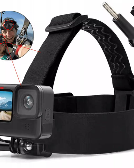 Sunnylife galvos ir šalmo dirželis – laikiklis sportinėms kameroms GoPro Hero, DJI, SJCAM