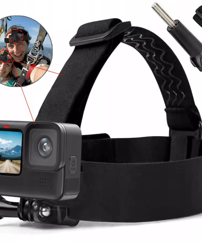 Sunnylife galvos ir šalmo dirželis – laikiklis sportinėms kameroms GoPro Hero, DJI, SJCAM