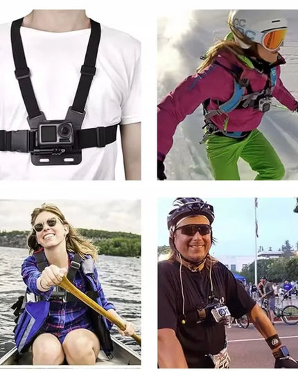 Sunnylife krūtinės laikiklis su diržais GoPro Hero, DJI Osmo Action ir Pocket kameroms