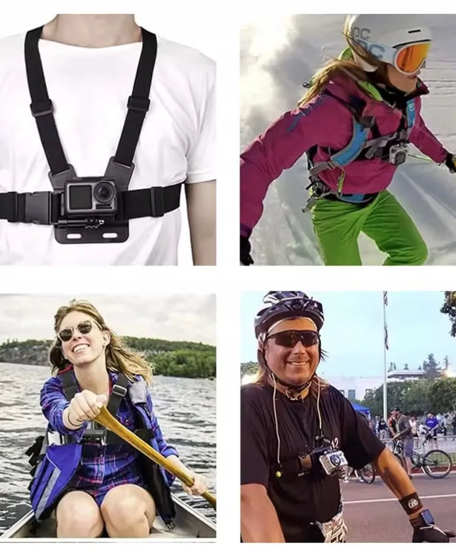 Sunnylife krūtinės laikiklis su diržais GoPro Hero, DJI Osmo Action ir Pocket kameroms