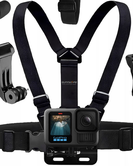 Sunnylife krūtinės laikiklis su diržais GoPro Hero, DJI Osmo Action ir Pocket kameroms