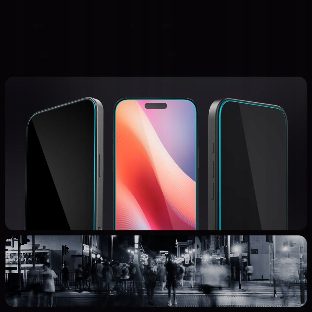 Grūdintas stiklas Apple iPhone 16 Pro / 17 / 17 Pro, privatumą saugantis, 2 vnt.