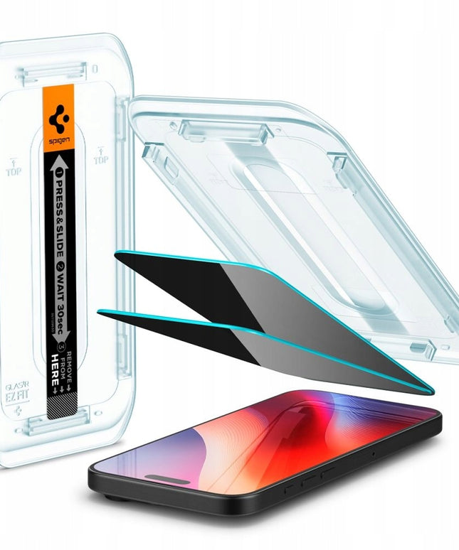 Grūdintas stiklas Apple iPhone 16 Pro / 17 / 17 Pro, privatumą saugantis, 2 vnt.