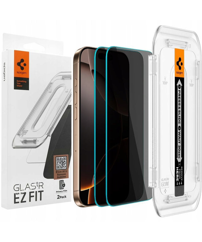 Grūdintas stiklas Apple iPhone 16 Pro / 17 / 17 Pro, privatumą saugantis, 2 vnt.